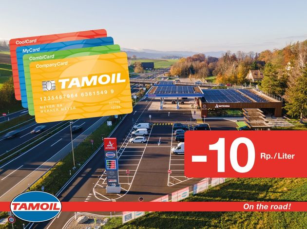 NOUVEAU : 10 ct./l de rabais avec les cartes carburant TAMOIL à Herrlisberg Nord